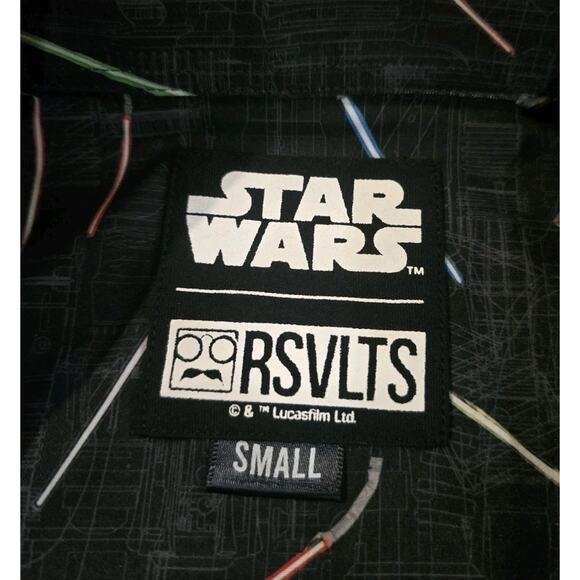 RSVLTS star wars lightsaber kunuflex shirt sz S short sleeve button Up May 4th - Picture 5 of 5